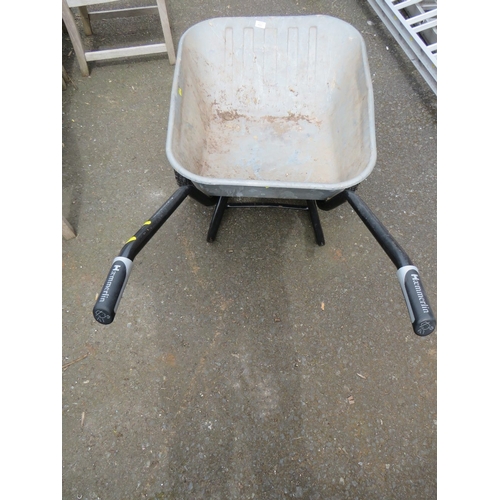 622 - A HAEMMERLIN 90L TWIN WHEELED GALVANISED CONTRACTORS STYLE WHEEL BARROW