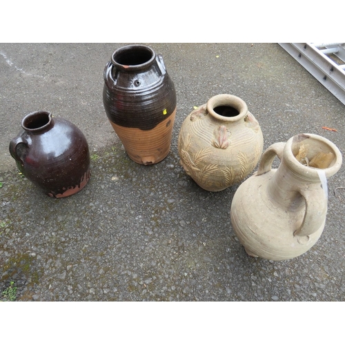 625 - A SELECTION OF FOUR TERRACOTTA GARDEN URNS