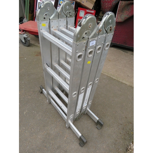 643 - A FOLDING MULTI-FUNCTIONAL ALUMINIUM LADDER