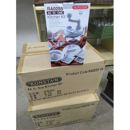 655 - A QUANTITY OF TWELVE BOXED HAND FOOD PROCESSORS