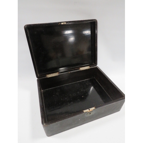 483 - A JAPANESE TYPE BLACK LACQUER BOX A/F