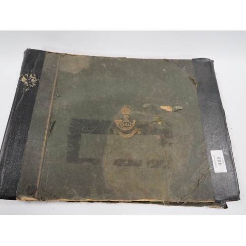 488 - A 1920'S KINGS SHROPSHIRE LIGHT INFANTRY ( KSLI )PHOTOGRAPH ALBUM, CONTAINING APPROX 30 IMAGES OF TH... 