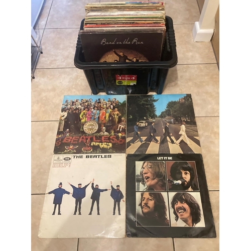 92 - APPROX 50 LP RECORDS TO INLCUDE FOUR X BEATLES (ABBEY ROAD, SGT. PEPPERS. HELP, LET IT BE), WINGS, R... 