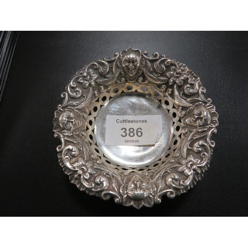 386 - A HALLMARKED SILVER PIERCED BON BON DISH BIRMINGHAM 1901