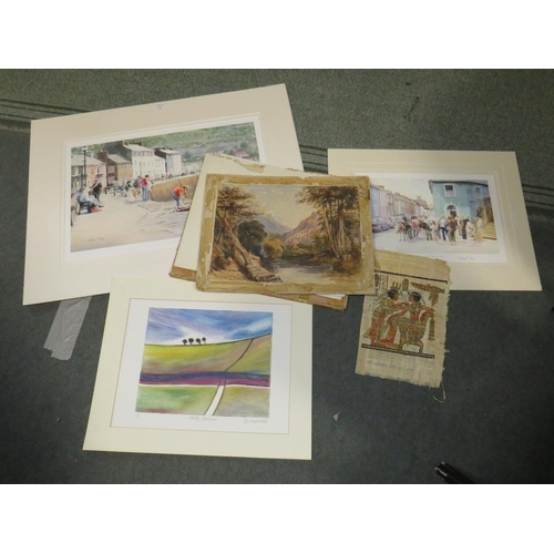 1 - A COLLECTION OF ASSORTED ENGRAVINGS PRINTS AND WATERCOLOURS TO INC PIP CARPENTER, ROBERT PRICE, SONI... 