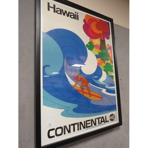 10 - A VINTAGE HAWAII CONTINENTAL POSTER