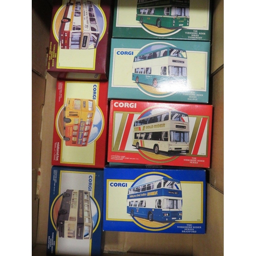 119 - TWELVE BOXED CORGI DOUBLE DECKER BUSES, LIMITED WITH CERTIFICATES