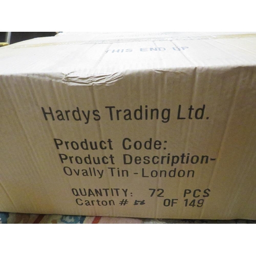 148 - THREE BOXES OF NEW OLD STOCK HARVEY LONDON TINS