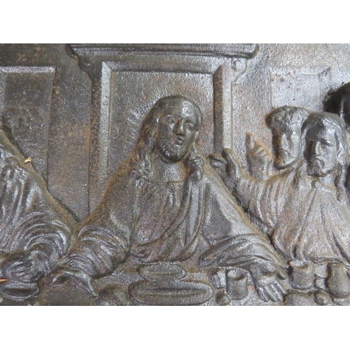 152 - A VICTORIAN CAST IRON PLAQUE 'LAST SUPPER'