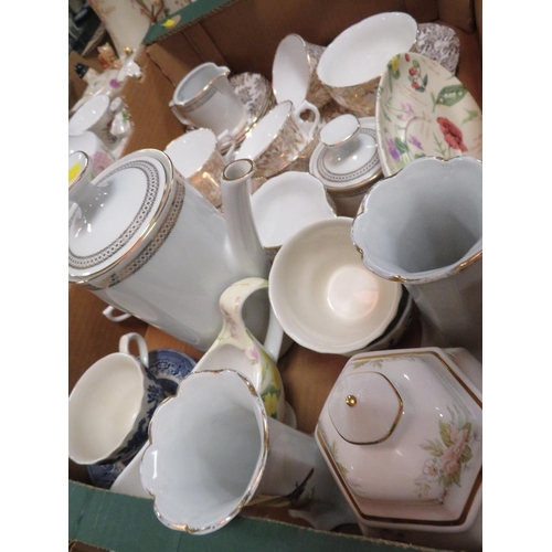 158 - THREE TRAYS OF CERAMICS AND COLLECTABLE'S TO INCLUDE CHERISHED TEDDIES