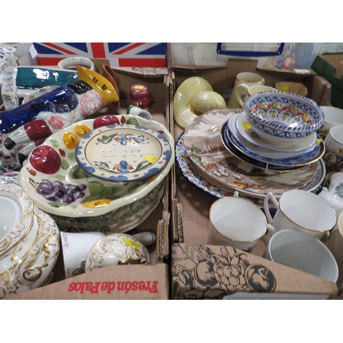 163 - TWO TRAYS OF ASSORTED CERAMICS TO INCLUDE ROYAL DOULTON, WEDGWOOD ETC