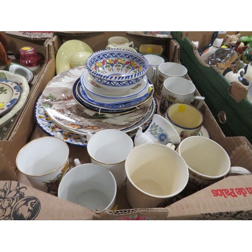 163 - TWO TRAYS OF ASSORTED CERAMICS TO INCLUDE ROYAL DOULTON, WEDGWOOD ETC