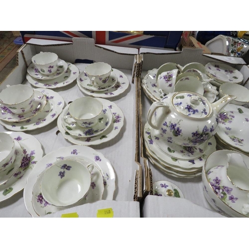 165 - TWO TRAYS OF HAMMERSLEY FLORAL TEA WARE