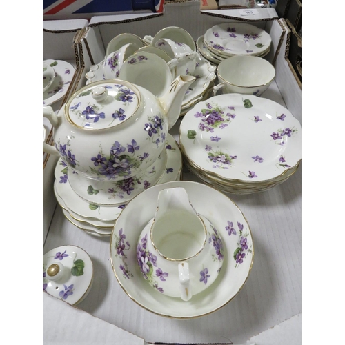 165 - TWO TRAYS OF HAMMERSLEY FLORAL TEA WARE