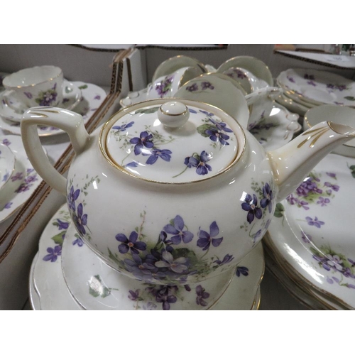 165 - TWO TRAYS OF HAMMERSLEY FLORAL TEA WARE