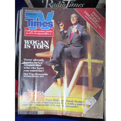 177 - A TRAY OF RADIO TIMES MAGAZINES FROM 1980'S