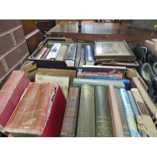 179 - TWO TRAYS OF ASSORTED BOOKS TO INCLUDE THE MYTHS OF GREECE AND ROME, REF ATLAS OF GREATER LONDON AND... 