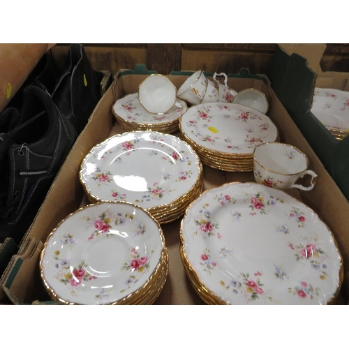 181 - THREE TRAYS OF ROYAL ALBERT TENDERNESS TEA/DINNER WARE