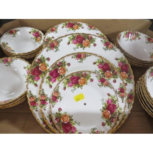 182 - TWO TRAYS OF OLD ROYAL ALBERT COUNTRY ROSES TEA/DINNER WARE