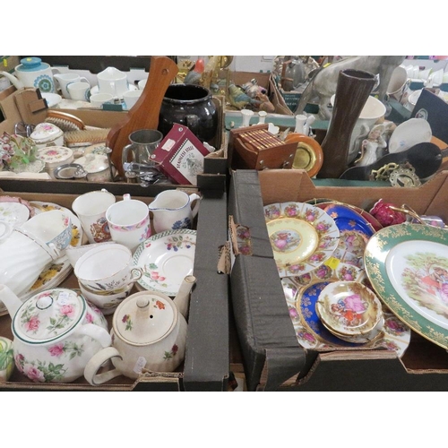 188 - FOUR TRAYS OF ASSORTED CERAMICS ETC