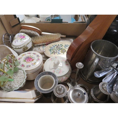 188 - FOUR TRAYS OF ASSORTED CERAMICS ETC