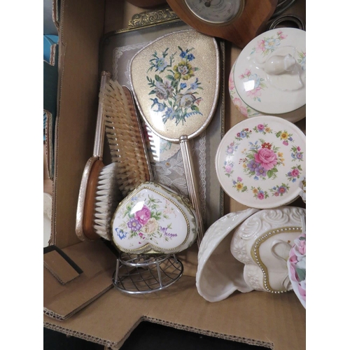 188 - FOUR TRAYS OF ASSORTED CERAMICS ETC