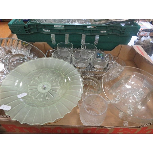 191 - THREE TRAYS OF ASSORTED GLASSWARE