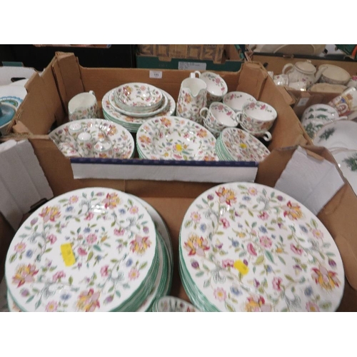 195 - TWO TRAYS OF MINTON HADDON TEA/DINNER WARE