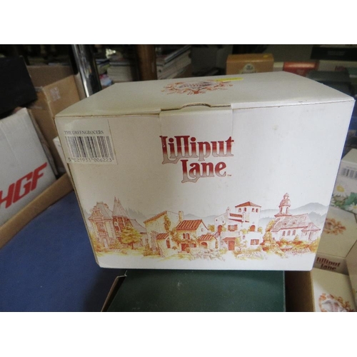 228 - FIVE TRAYS OF ASSORTED BOXED LILLIPUT LANE ETC (CONTENTS NOT CHECKED )