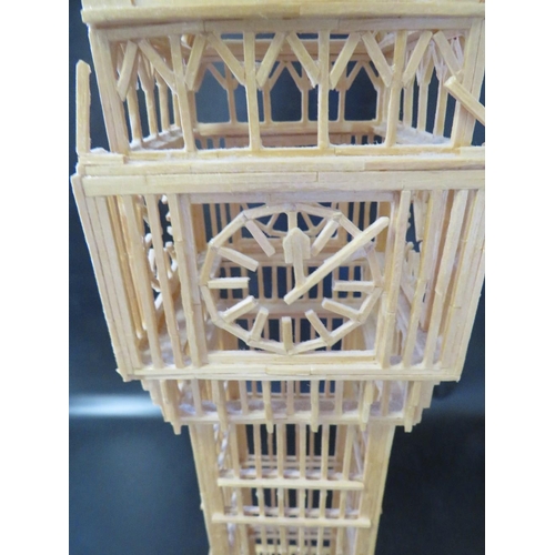 230 - A LARGE SCALE MATCHSTICK MODEL OF NOTRE DAME CATHEDRAL TOGETHER WITH A MODEL OF BIG BEN