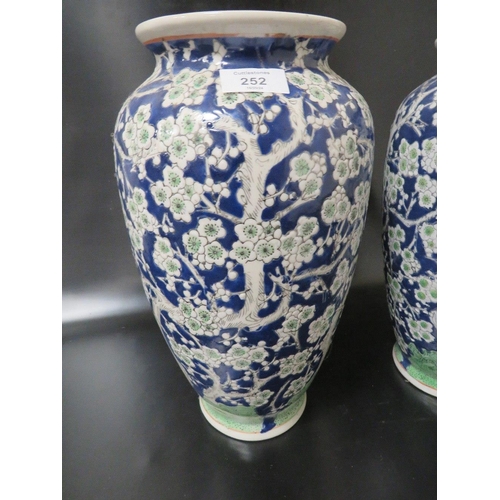 252 - A PAIR OF MODERN ORIENTAL STYLE VASES