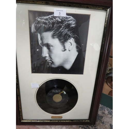 3 - A FRAMED ELVIS PRESLEY 7