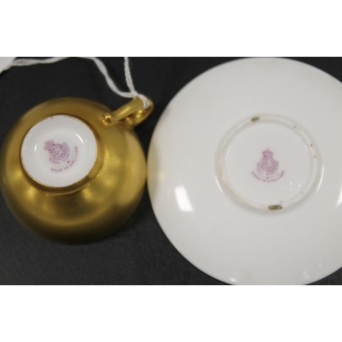 318 - ROYAL WORCESTER 'FALLEN FRUIT' CABINET CUP AND SAUCER - SIGNED H. EVERETT C1926