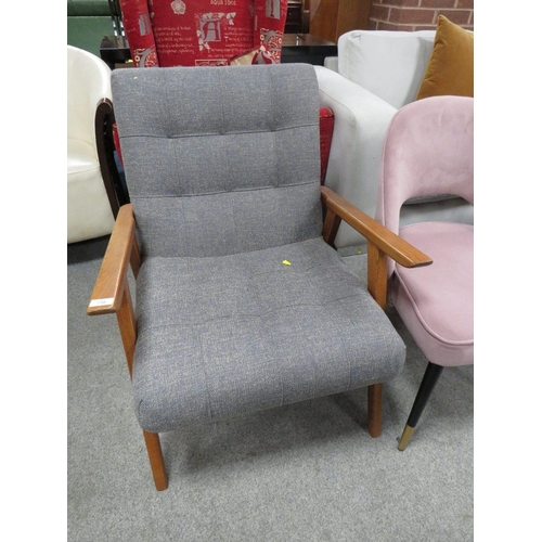 758 - A MODERN UPHOLSTERED ARMCHAIR