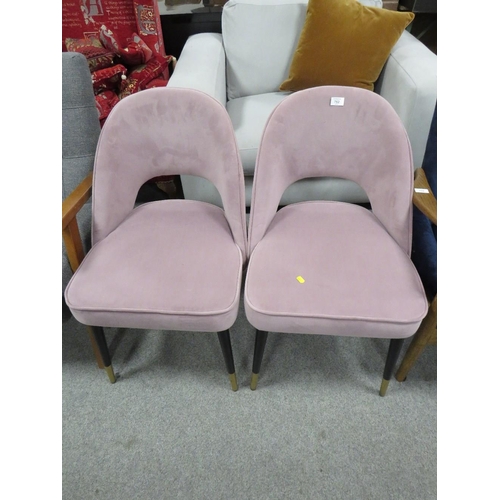 762 - A PAIR OF MODERN PINK DINING CHAIRS