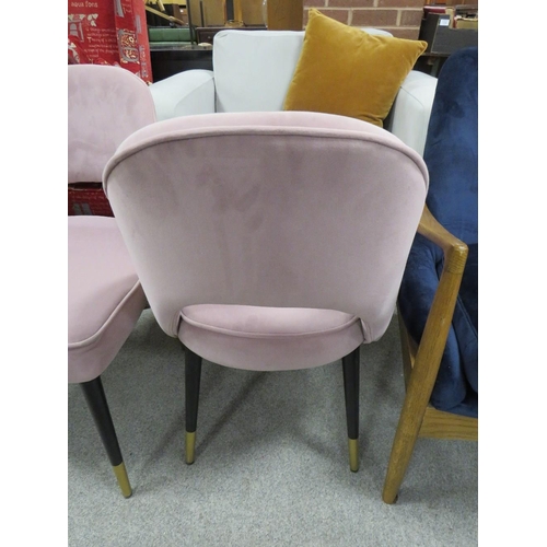 762 - A PAIR OF MODERN PINK DINING CHAIRS