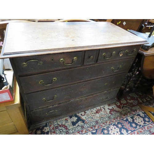 771 - A GEORGIAN OAK CHEST OF SIX DRAWERS - W 100 CM  - 'ST MARYS ABBEY'