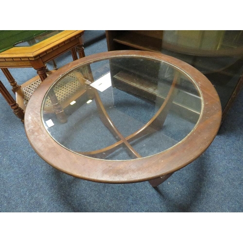 777 - A MID CENTURY TEAK / GLASS COFFEE TABLE - PROBABLY G-PLAN A/F