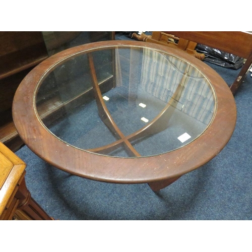 777 - A MID CENTURY TEAK / GLASS COFFEE TABLE - PROBABLY G-PLAN A/F