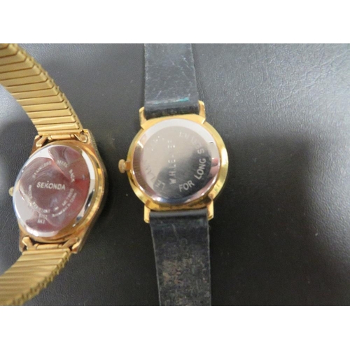 353 - A VINTAGE GARRARD INCA BLOC WRIST WATCH TOGETHER WITH A SEKONDA EXAMPLE (2)