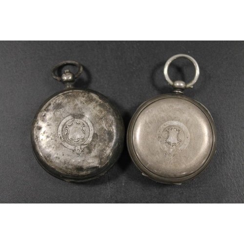 366 - TWO SILVER CASED POCKET WATCHES, ONE SWISS MADE