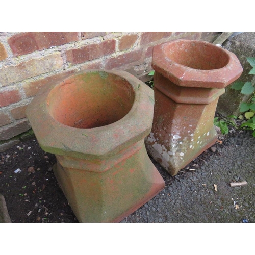 611 - TWO TERRACOTTA CHIMNEY POTS