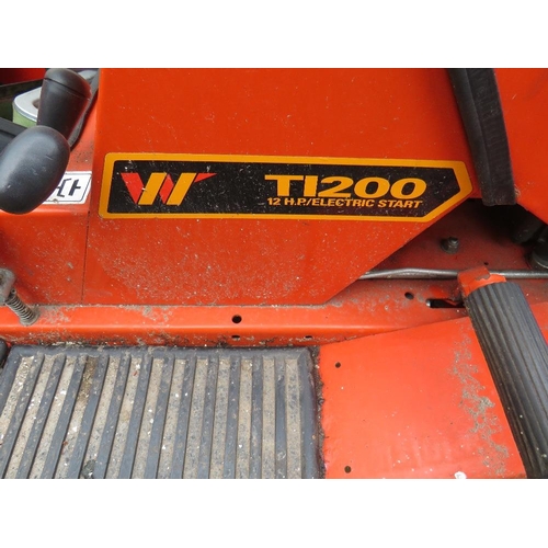 626 - A WESTWOOD T1200 RIDE ON LAWN MOWER 12HP - MISSING KEY