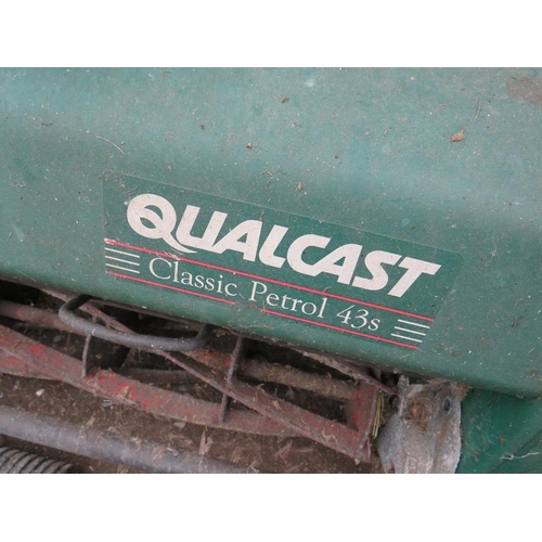 647 - A QUALCAST CLASSIC PETROL 43S CYLINDER LAWN MOWER MISSING GRASS BOX