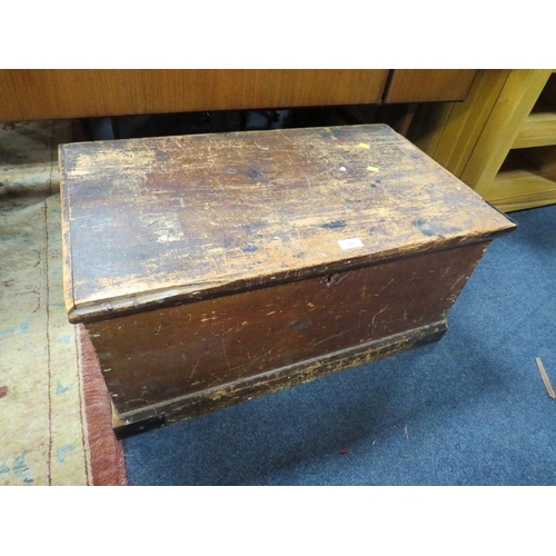 828 - AN ANTIQUE PINE BLANKET BOX