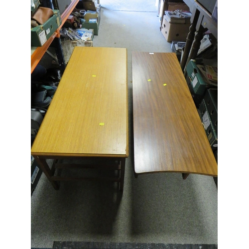 834 - TWO MID CENTURY TEAK LONG COFFEE TABLES