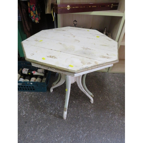 851 - A VINTAGE PAINTED OCTAGONAL TABLE