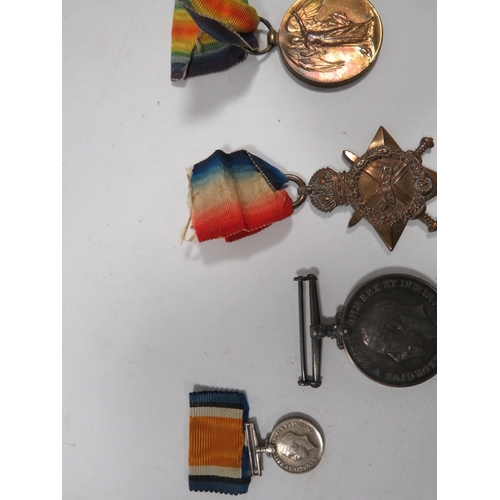 458 - A SET OF THREE FIRST WORLD WAR MEDAL 24088  PTE N HATTON . CHES . R TOGETHER WITH A MINIATURE  EXAMP... 