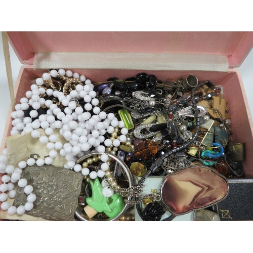 413 - TWO BOXES OF ASSORTED JEWELLERY