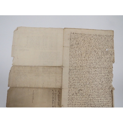 469 - TWO HAND WRITTEN WILLS DATED 1745 AND 1717 SIR WILLIAM. MIDDLETON